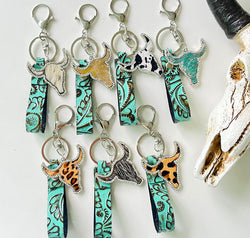 Rhinestone Bull Keychain