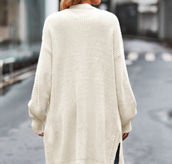 Open Front Dropped Shoulder Longline Cardigan