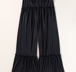 Tied Frill Ruched Bootcut Pants