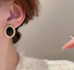 Alloy Gemstone Stud Earrings