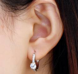 Carry Your Love 1 Carat Moissanite Platinum-Plated Earrings