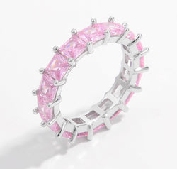 925 Sterling Silver Inlaid Zircon Ring