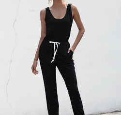 Knot Sleeveless Waist Jumpsuit