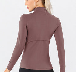 Mock Neck Quarter Zip Active T-Shirt