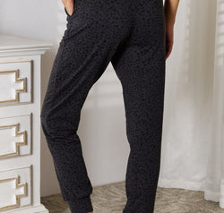 Basic Bae Leopard Print Joggers with Pockets