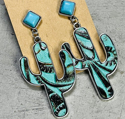 Turquoise Cactus Earrings