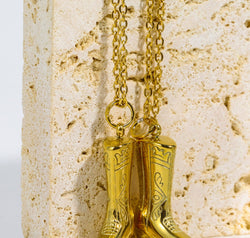 Cowboy Boot Pendant Stainless Steel Necklace