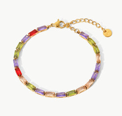 18K Gold Plated Multicolored Cubic Zirconia Bracelet