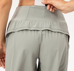 Pocketed Elastic Waist Active Shorts