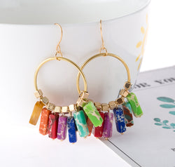 Multicolored Stone Dangle Earrings