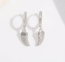 925 Sterling Silver Zircon Chili Shape Earrings