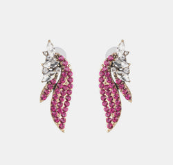 Alloy Glass Stone Stud Earrings