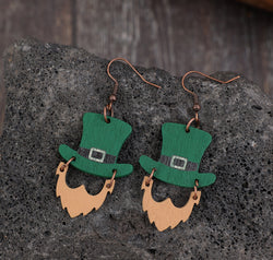 Wooden Hat Shape Dangle Earrings