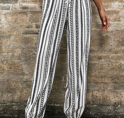 Printed Elastic Waist Pants