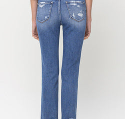 Lovervet High Rise Raw Hem Straight Jeans