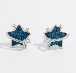 925 Sterling Silver Zircon Star Earrings