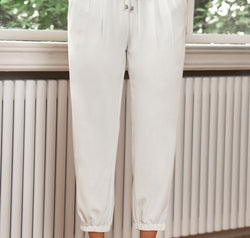 Drawstring Paperbag Waist Cropped Joggers