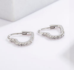 925 Serling Silver Zircon Heart Shape Earrings