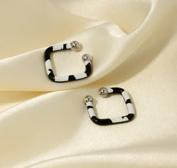 Stainless Steel Oil Drip Cuff Earrings