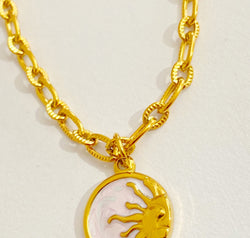 Round Pendant Stainless Steel Necklace