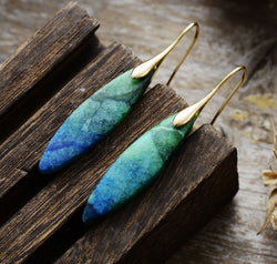 Copper Natural Stone Geometric Shape Earrings