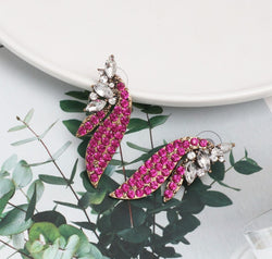 Alloy Glass Stone Stud Earrings