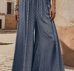 Printed Tied Wide Leg Pants