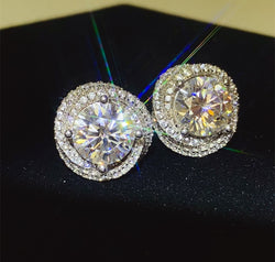 6 Carat Moissanite 925 Sterling Silver Earrings