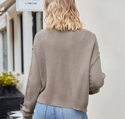 Button Down Exposed Seam Cardigan