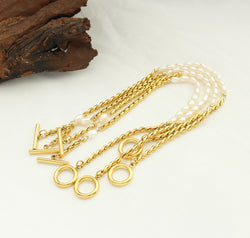 Freshwater Pearl Titanium Steel Bracelet