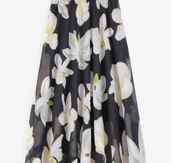 Full Size Floral Tie-Waist Skirt