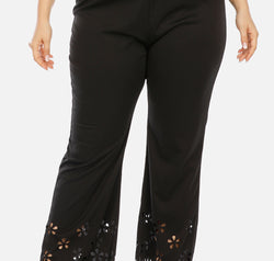 Plus Size Openwork Detail Pants