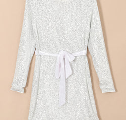 Sequin Tie Front T-Shirt Dress