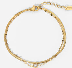 Icing on the Cake Rhinestone Double-Layered Bracelet