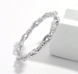 925 Sterling Silver Knot Shape Open Ring