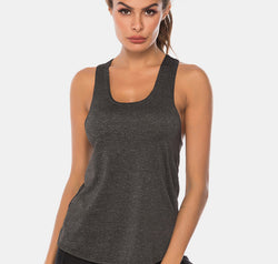 Full Size Scoop Neck Wide Strap Active Tank