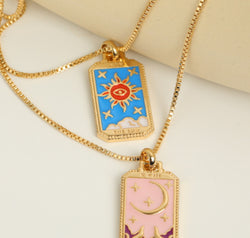 Tarot Card Pendant Copper Necklace