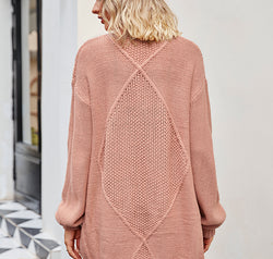 Cable-Knit Long Sleeve Cardigan
