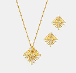 Starburst Gold-Plated Earrings and Necklace Set