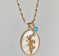 Flower Shell Pendant Copper Necklace