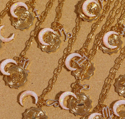 Constellation and Moon Pendant Copper Necklace