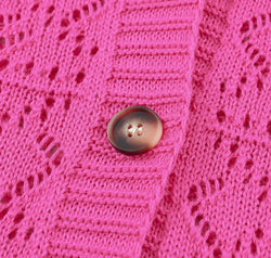 Openwork Button Down Cardigan