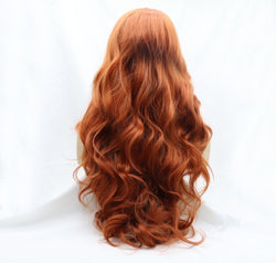 13*3" Lace Front Wigs Synthetic Long Wavy 24" 130% Density