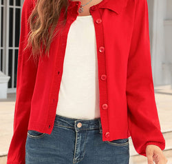 Collared Long Sleeve Button Down Cardigan