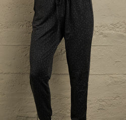 Double Take Leopard Print Joggers with Pockets