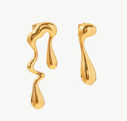 18K Gold Plated Geometric Mismatched Earrings