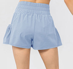 Elastic Waist Pocketed Active Shorts