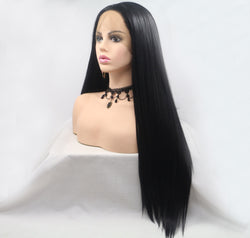13*3" Lace Front Wigs Synthetic Long Straight 24" 130% Density