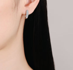 Moissanite Rhodium-Plated Earrings