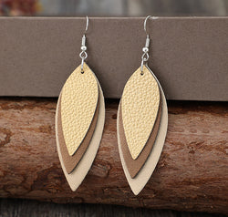 PU Leather Leaf Shape Earrings